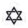 White And Black Star of David Print Adjustable Apron