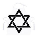 White And Black Star of David Print Adjustable Apron