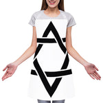 White And Black Star of David Print Adjustable Apron