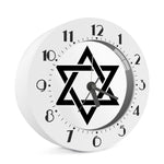 White And Black Star of David Print Alarm Clock