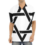 White And Black Star of David Print Aloha Shirt