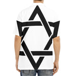White And Black Star of David Print Aloha Shirt