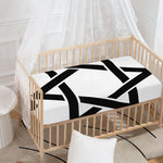 White And Black Star of David Print Baby Crib Sheet