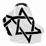 White And Black Star of David Print Baby Seat Cover