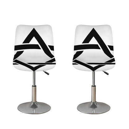 White And Black Star of David Print Bar Stool Covers
