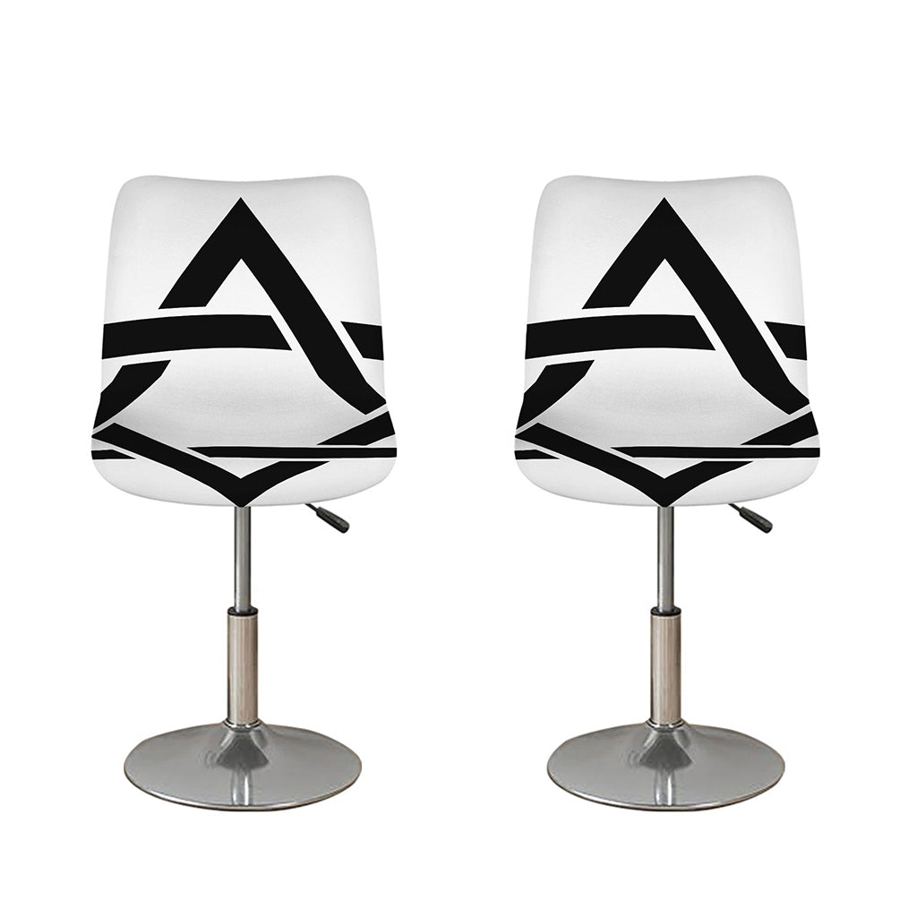 White And Black Star of David Print Bar Stool Covers