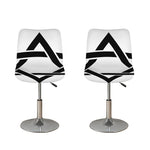 White And Black Star of David Print Bar Stool Covers