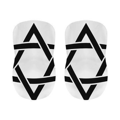 White And Black Star of David Print Bar Stool Covers