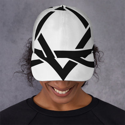 White And Black Star of David Print Baseball Cap