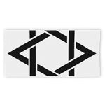 White And Black Star of David Print Beach Towel
