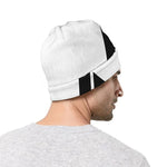 White And Black Star of David Print Beanie
