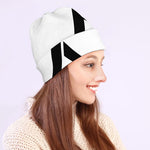 White And Black Star of David Print Beanie