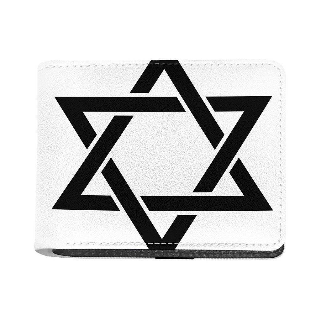White And Black Star of David Print Bifold Wallet