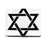White And Black Star of David Print Bifold Wallet