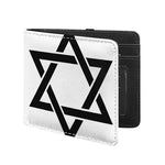 White And Black Star of David Print Bifold Wallet