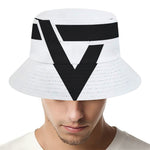 White And Black Star of David Print Bucket Hat
