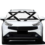 White And Black Star of David Print Car Windshield Snow Cover