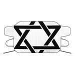 White And Black Star of David Print Car Windshield Snow Cover