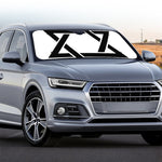 White And Black Star of David Print Car Windshield Sun Shade