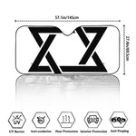 White And Black Star of David Print Car Windshield Sun Shade