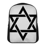 White And Black Star of David Print Casual Backpack