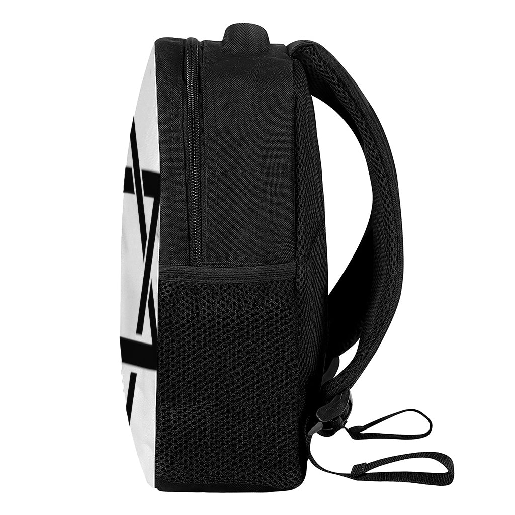 White And Black Star of David Print Casual Backpack