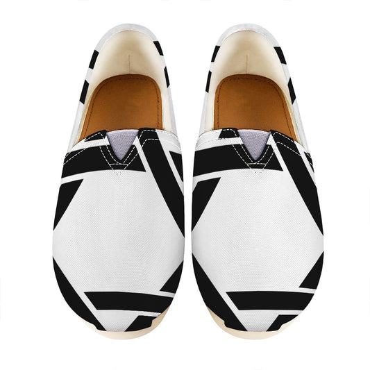 White And Black Star of David Print Casual Shoes