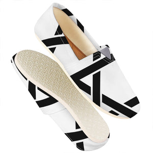 White And Black Star of David Print Casual Shoes