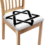 White And Black Star of David Print Chair Cushion Cover