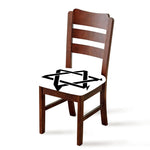 White And Black Star of David Print Chair Cushion Cover