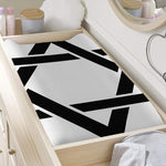 White And Black Star of David Print Changing Pad Cover