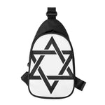 White And Black Star of David Print Chest Bag