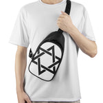 White And Black Star of David Print Chest Bag