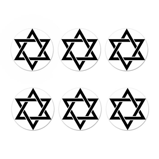 White And Black Star of David Print Coaster Set