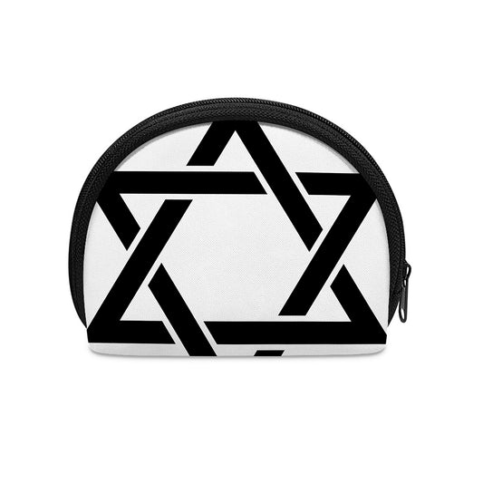 White And Black Star of David Print Coin Purse