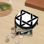 White And Black Star of David Print Coin Purse