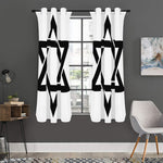 White And Black Star of David Print Curtain