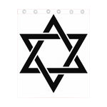 White And Black Star of David Print Curtain