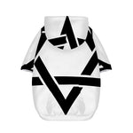 White And Black Star of David Print Dog Zip Up Hoodie