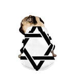 White And Black Star of David Print Dog Zip Up Jacket