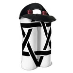 White And Black Star of David Print Double Neoprene Wine Tote