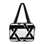 White And Black Star of David Print Double Strap Bible Bag