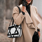 White And Black Star of David Print Double Strap Bible Bag