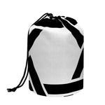 White And Black Star of David Print Drawstring Makeup Bag