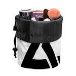 White And Black Star of David Print Drawstring Makeup Bag