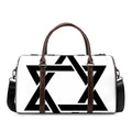 White And Black Star of David Print Duffel Bag