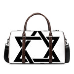 White And Black Star of David Print Duffle Bag