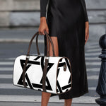 White And Black Star of David Print Duffle Bag