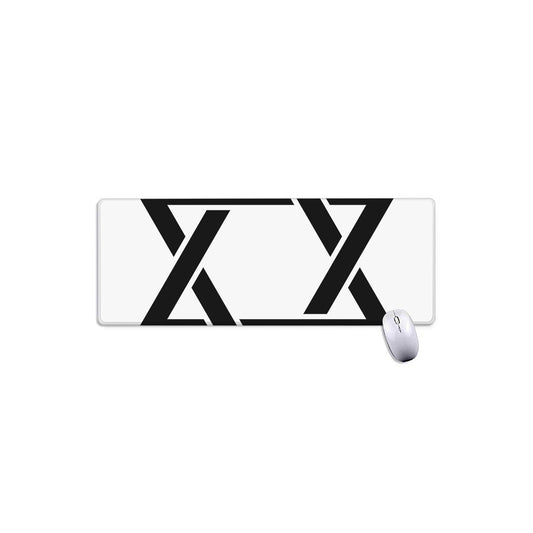 White And Black Star of David Print Extended Mouse Pad