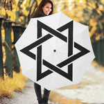 White And Black Star of David Print Foldable Umbrella